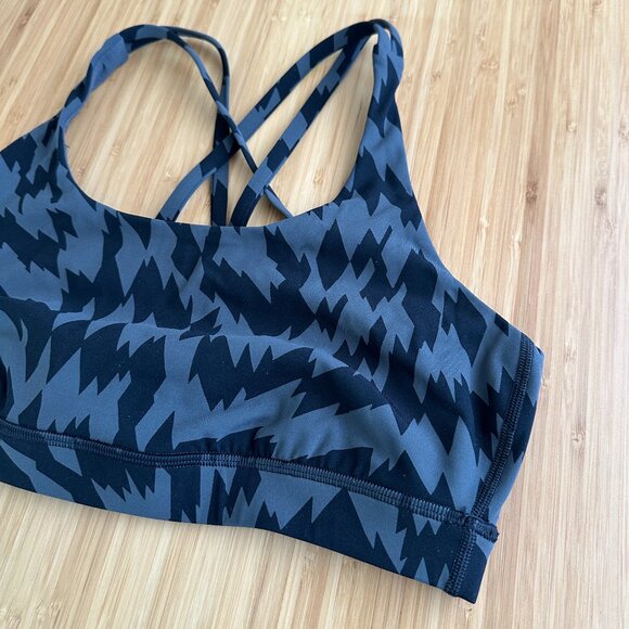lululemon Energy Bra Medium Support B-D Cups Black/Grey Size 10 EUC - Picture 6 of 13